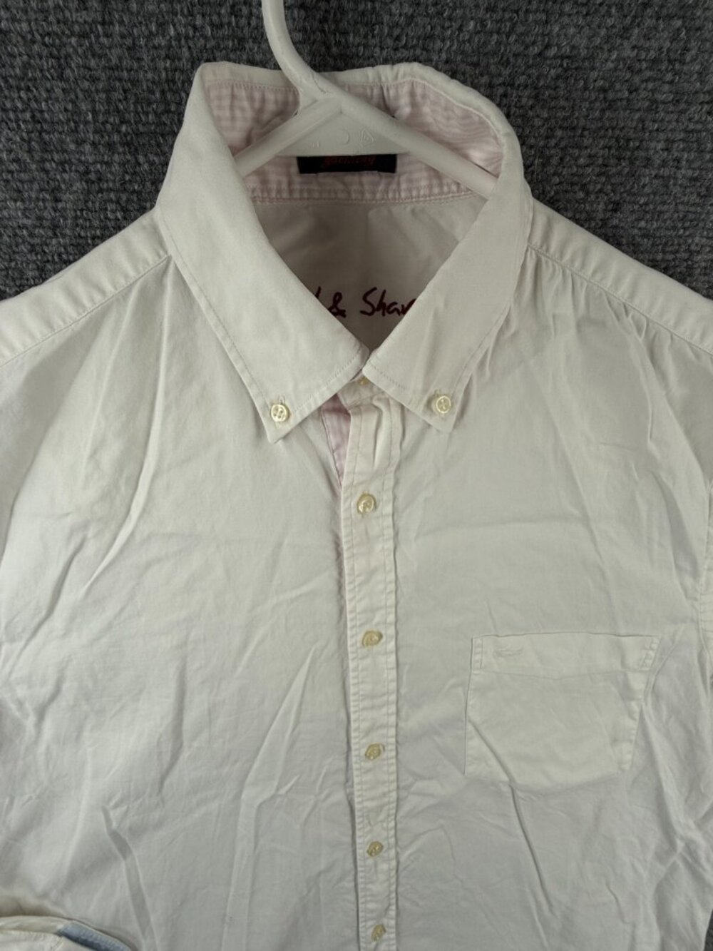 Paul Shark Button Up Shirt Men Long Sleeve Cotton White Medium Adult Preppy